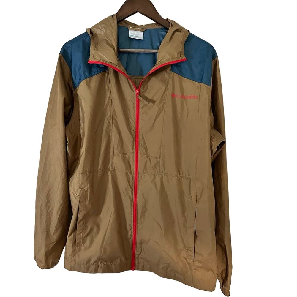 Columbia Medium Jacket Flashback Lightweight Windbreaker in Gold Olive Blue Zip